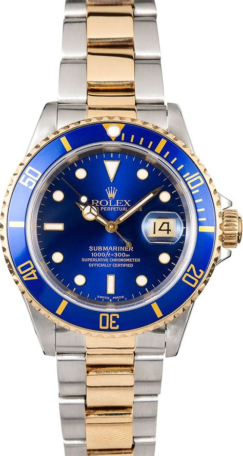 rolex submariner blue gold silver.